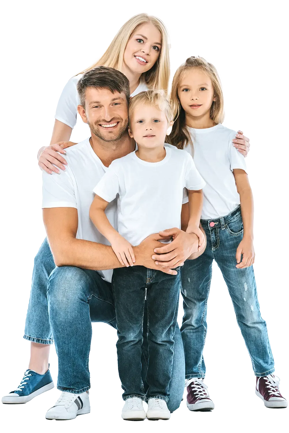 Supportive family receiving dental care guidance