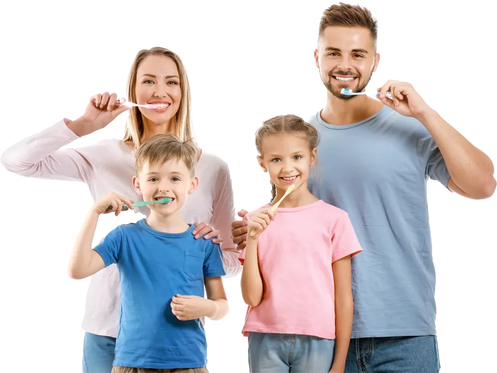 Family with healthy smiles - fluoride treatment Phoenix AZ