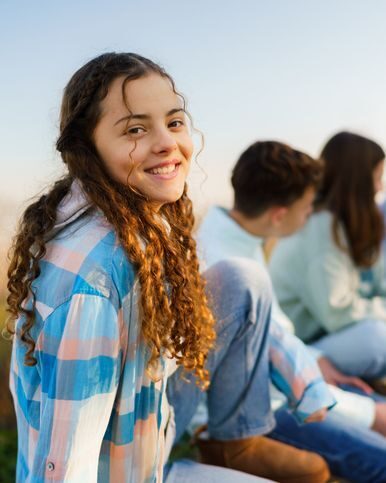 Teen at dental visit